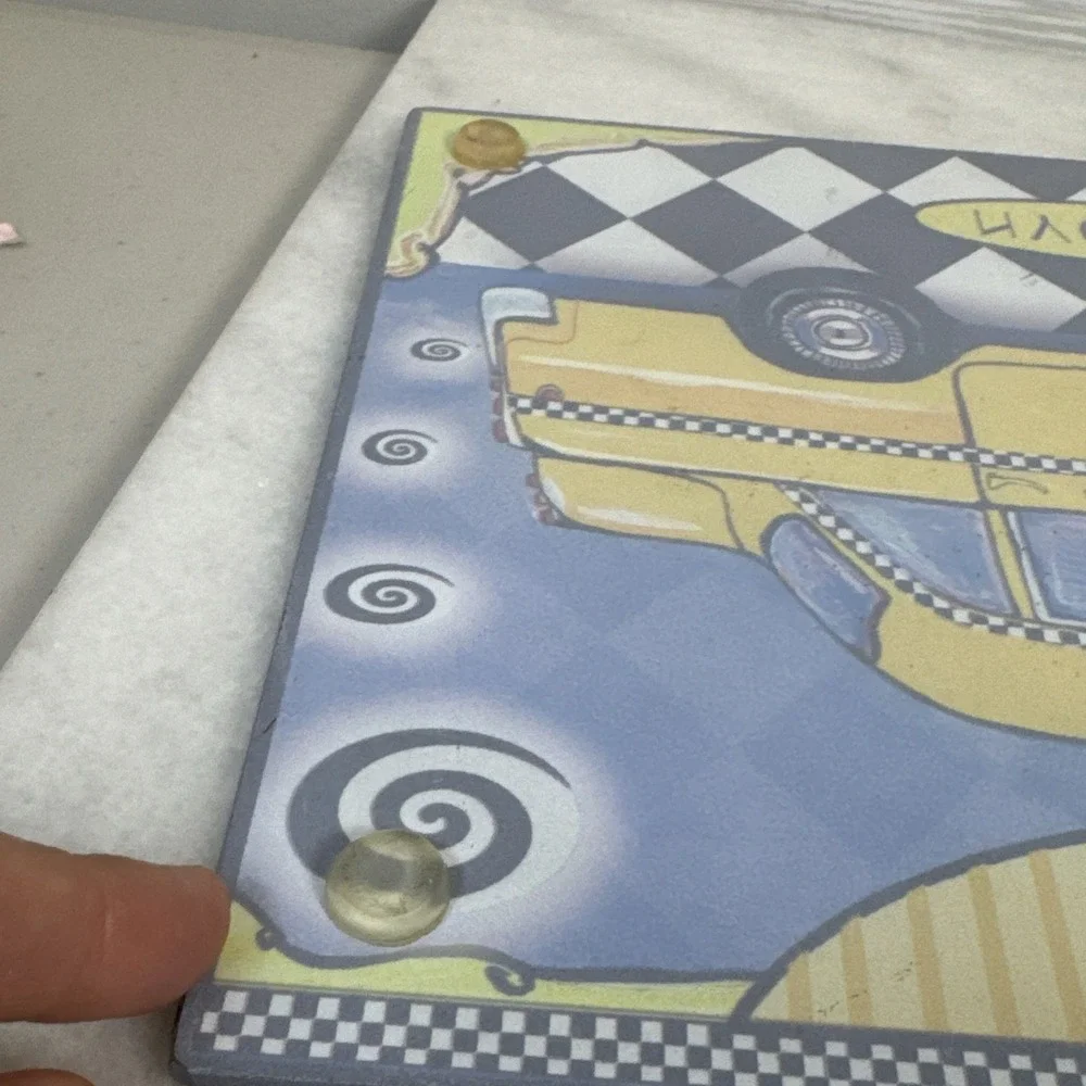 Taxi Glass Cutting Board vintage